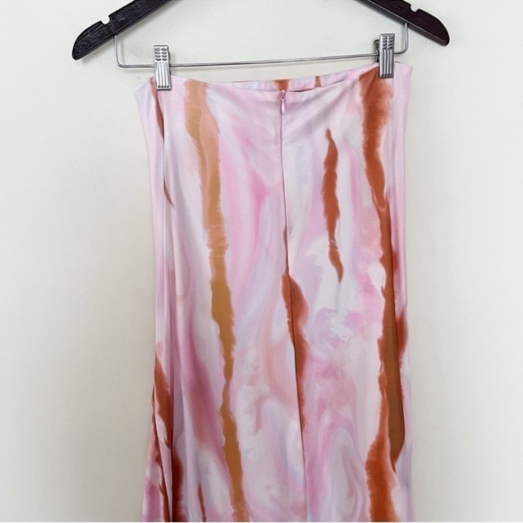 AMYLYNN Pink/Brown Tie Dye Adjustable Side Cinched Skirt Midi Length Size Medium - Picture 6 of 9